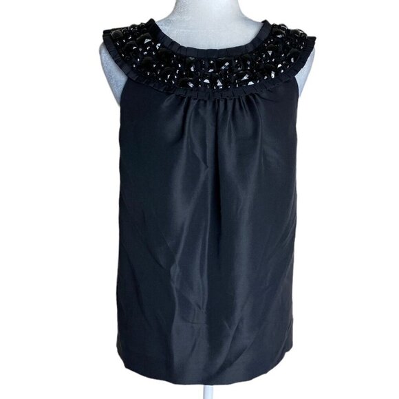 Kate Spade New York 100% Silk Beaded Sleeveless Top in Black Women's Size S - Picture 10 of 10